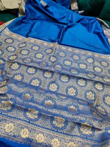 Vibrant Blue Banarasi Silk Saree