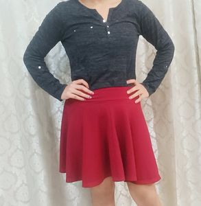 🖤 black top 🎩 with red ♥️ short skirt👗👗