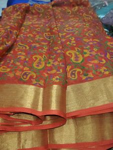 Red Paisley saree