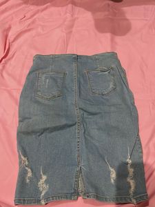 High Waisted Denim Skirt