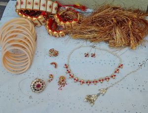 rajputi combo jewelry set baaju with loom and pooc