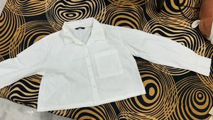 White Crop Top Shirt