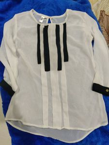 New black and white formal top