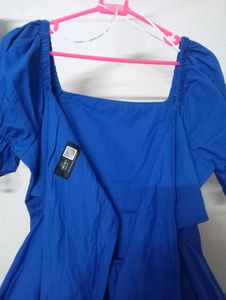 Virgio Open Back Blue Dress