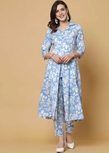 Beautiful Blue Floral Kurta Set