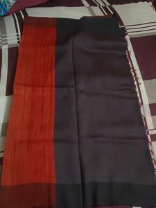 Vibrant Orange Ghicha Tassar Silk Saree