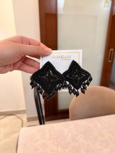 Black Beaded Earrings 🖤