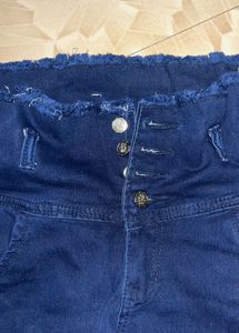 Dark Blue High-Waisted Jeans