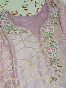 Embroidered Pink Kurta