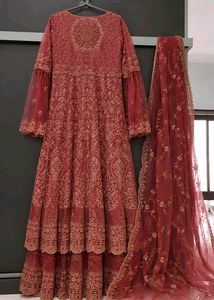 Stunning Maroon Embellished Lehenga Choli