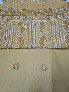 Mustard Yellow Embroidered Kurti