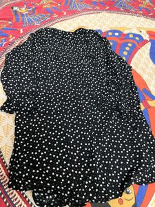Chic Black Heart Print Tunic Top