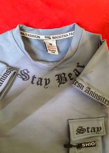 Baby Girls Light Blue "Stay Beat" Top