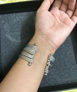 Boho Multi-Strand Silver Bangle Set