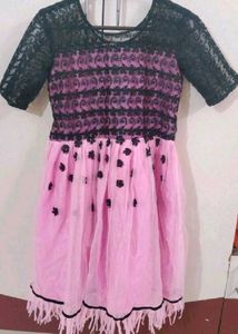 Elegant Pink Lace short tunic Kurta dress