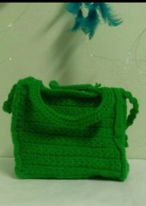 Crocheted Green Handbag | Very Comfortable & Hand