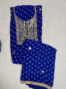 Y2k Unstitched hand embroidered suit