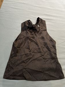 Chic Black Bow Detail Top - S