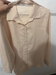 Chic Cream Button-Up Shirt