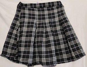 Plaid Crop Top and Pleated Skirt Set
