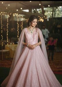 engagement Pink Sequin Gown