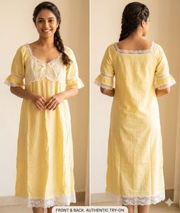Yellow Lace Nightgown-XL size