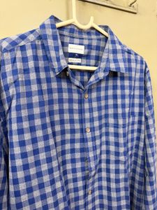 Men's Blue Checkered Casual Shirt