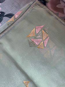 Elegant Embroidered Pastel Saree