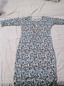 Blue Floral Print Kurti