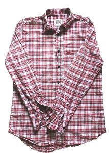 Men's Red Plaid Button-Up Shirt