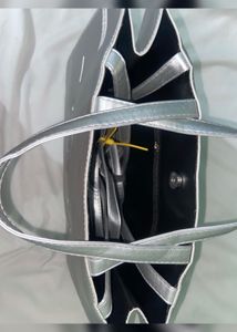Silver Metallic Tote Bag