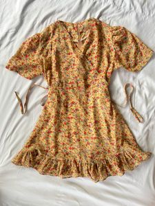 Floral Wrap Mini Dress