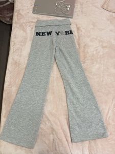 Light Grey Flared Plush Trousers