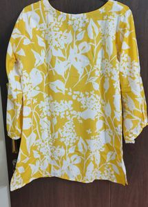 Brand New Yellow Floral Print Kurta