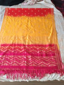 Vibrant Yellow &amp; Pink dupatta