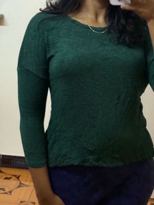 Stylish Green Textured Top