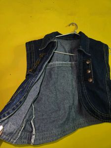 Dark Blue Half Denim Jacket
