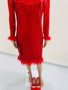 Sparkling Red Sequin Dress