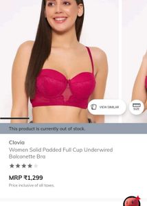 Solid Padded Full Cup Underwired Balconette Bra