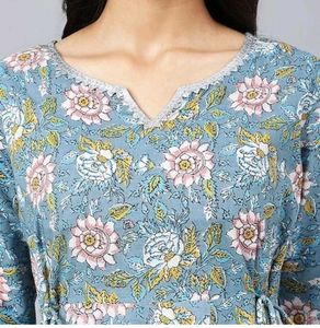 Floral Print Kurta Set with Dupatta
