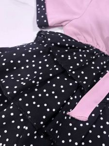 Cute Pink &amp; Black Polka Dot Dress