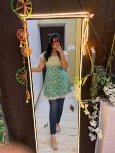 short Kurti with lace detailing