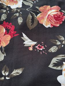 Black Floral Mini Skirt