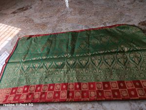 Elegant Red &amp; Gold Banarasi Silk Saree