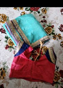 Beautiful Blue Saree with Embroidered Blouse