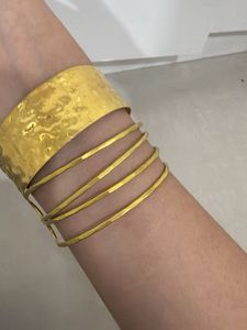 Gold Hammered Cuff Bracelet