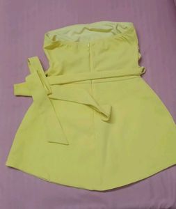 Yellow Off-Shoulder Strapless Dress