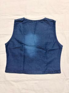 Denim Crop Vest