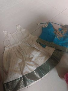 Designer Blue &amp; Cream Lehenga Choli