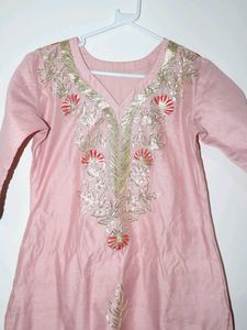 Elegant Pink Chanderi Kurta